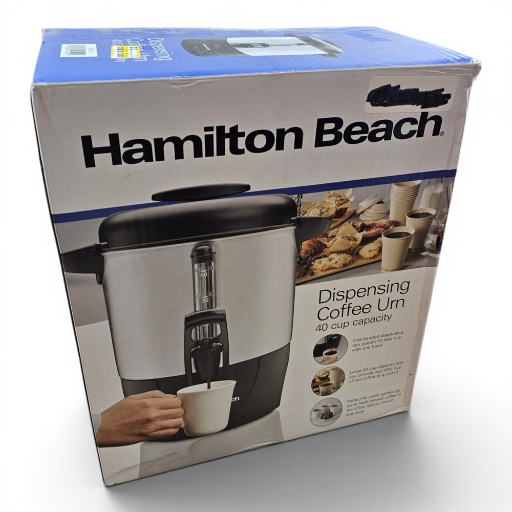 Hamilton Beach Coffee Urn Unisex 40 Cup Silver NIB Dispensing Percolator 40540 - Picture 8 of 9